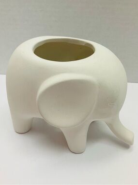 🌼4/$10🌼 DIY Paint Your Own White Ceramic Elephant Planter - Unbranded